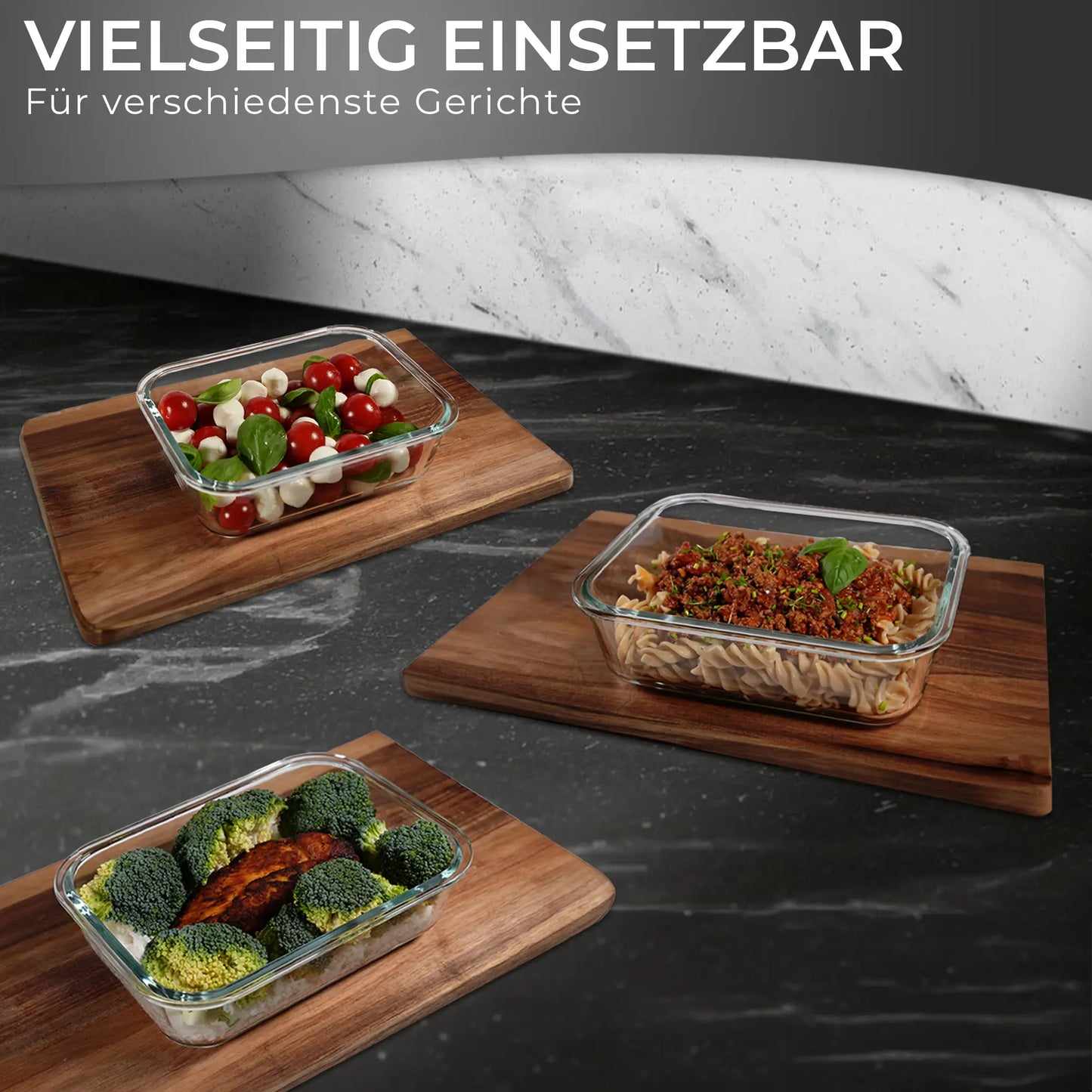 RDY® Meal Prep Glasboxen Set 5x 1500 ml – auslaufsichere Frischhaltedosen
